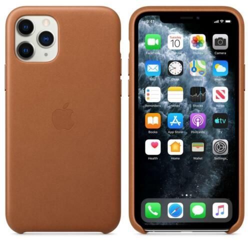 Carcasa Iphone 11 Pro Leather Case Cafe Apple -1