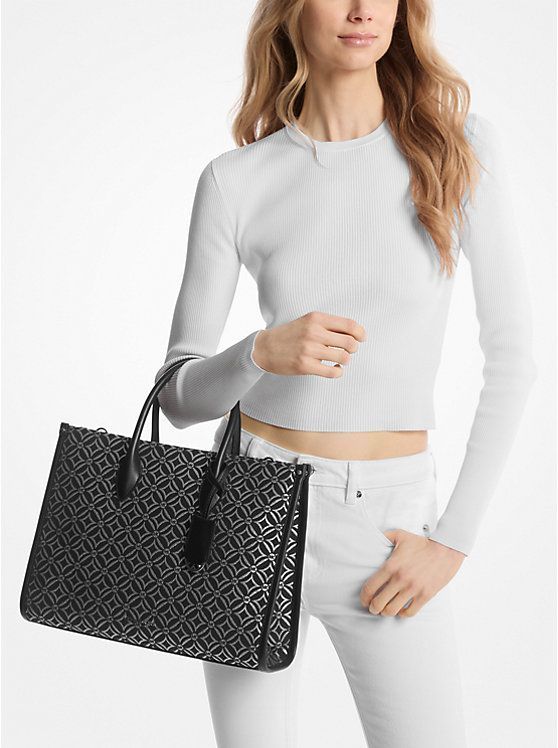 Cartera Michael Kors Mirella mediano de jacquard con logotipo metálico-2