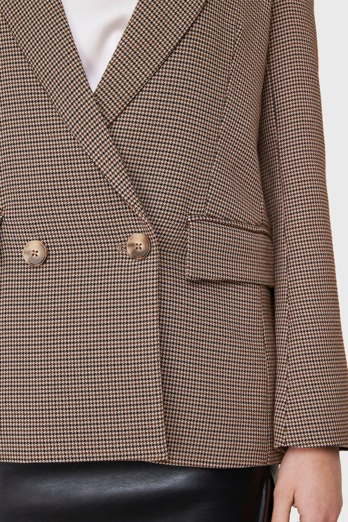 Blazer Pied De Poule Café Nicopoly-5