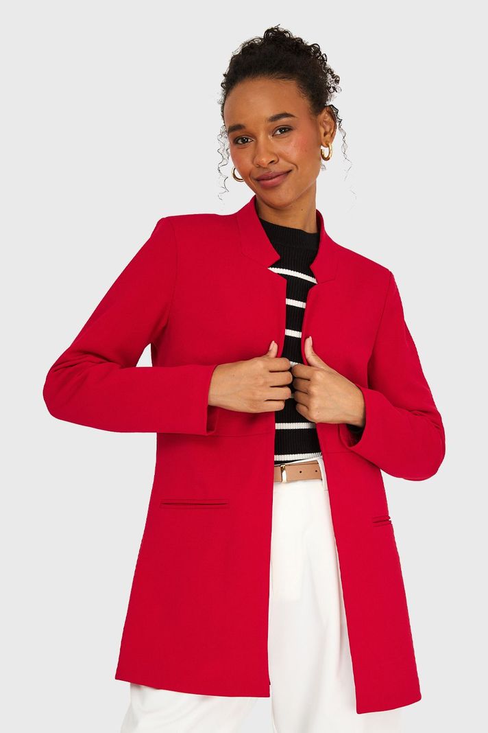 Blazer Cuello Mao Rojo Nicopoly-0