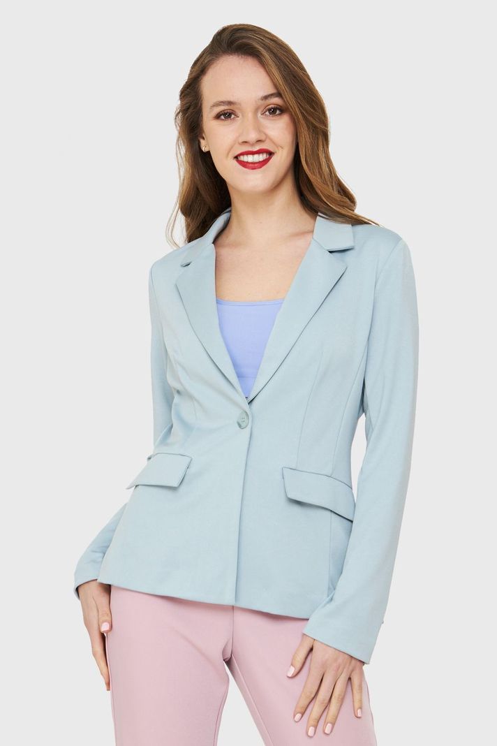 Blazer Bolsillos Celeste Nicopoly-0