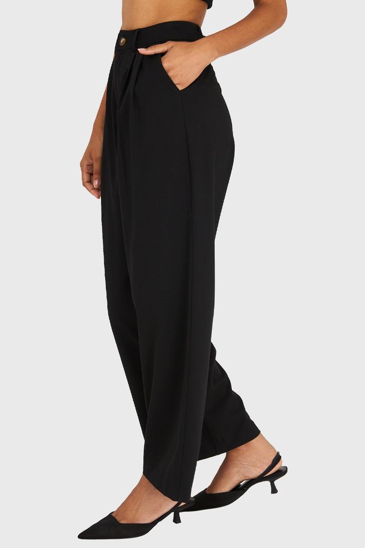 Pantalón Básico Pierna Ancha Negro Nicopoly-2