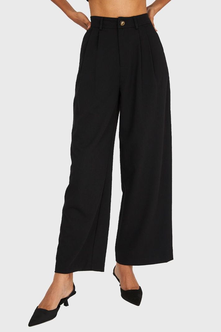 Pantalón Básico Pierna Ancha Negro Nicopoly-4