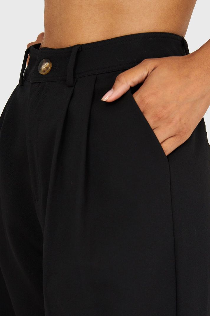 Pantalón Básico Pierna Ancha Negro Nicopoly-5