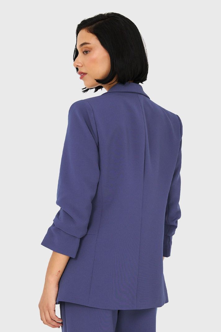 Blazer De Tope Manga 3/4 Azul Acero Nicopoly-3