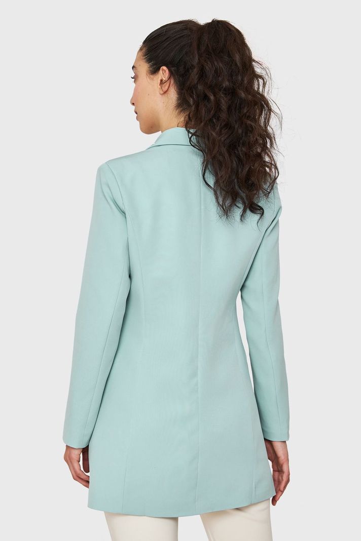 Blazer Largo Cuatro Botones Celeste Nicopoly-3