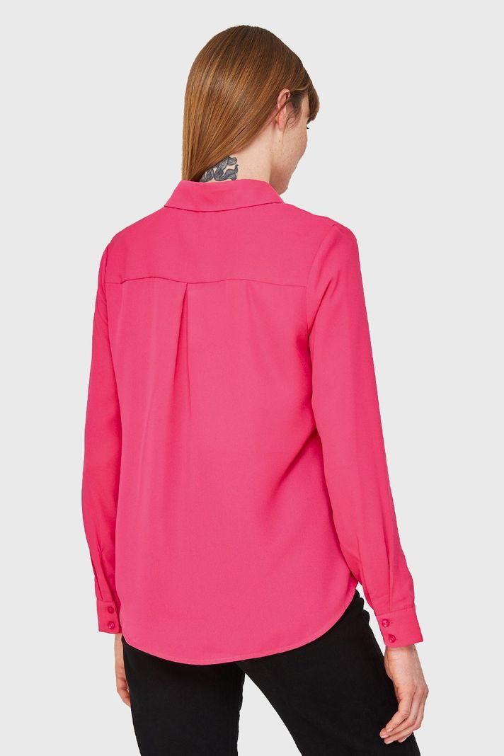 Blusa Básica Botonera Invisible Fucsia Nicopoly-3