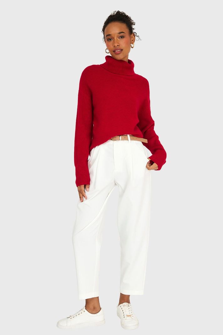Sweater Básico Cuello Beatle Rojo Nicopoly-1