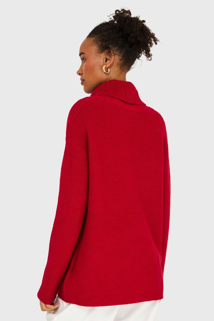 Sweater Básico Cuello Beatle Rojo Nicopoly-3