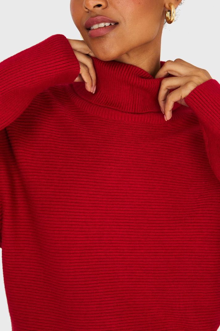 Sweater Básico Cuello Beatle Rojo Nicopoly-5