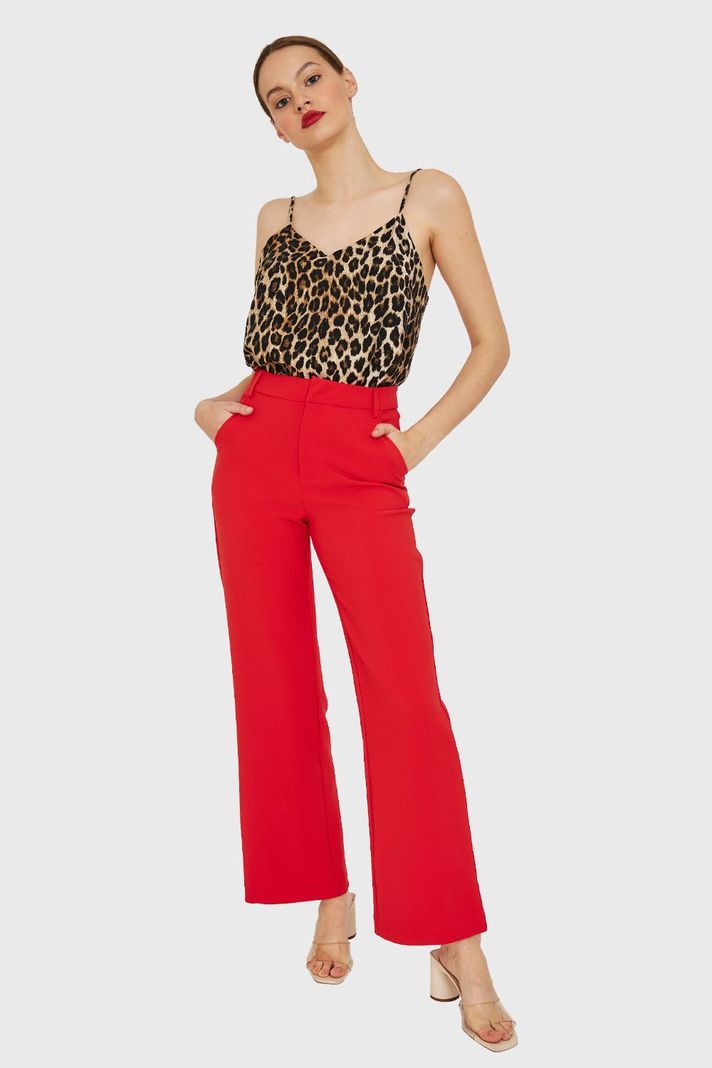 Pantalón Pierna Ancha Rojo Nicopoly-1