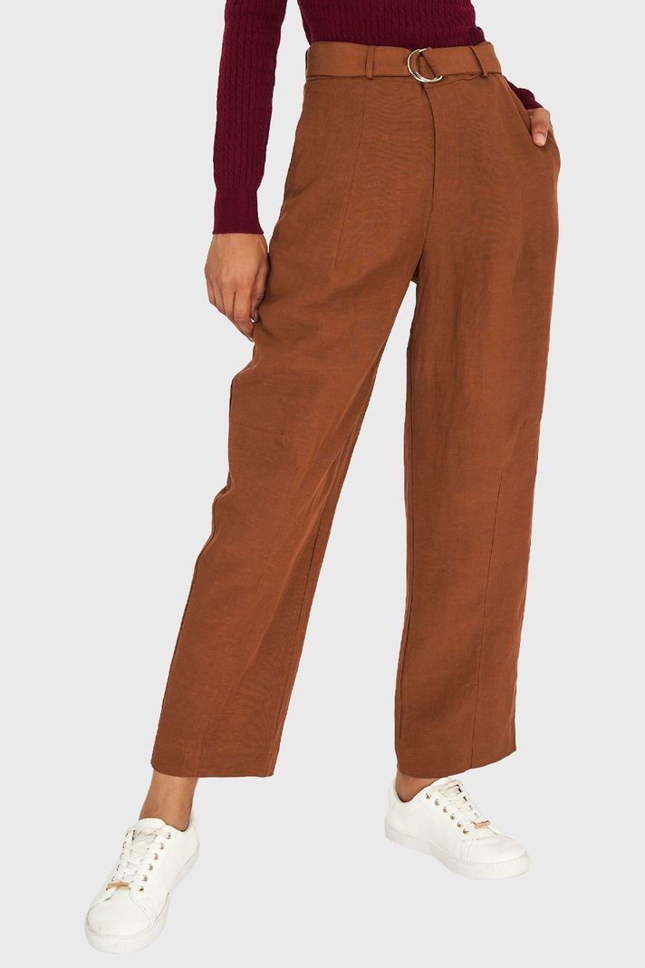 Pantalón Lazo de Hebilla Café Nicopoly-0