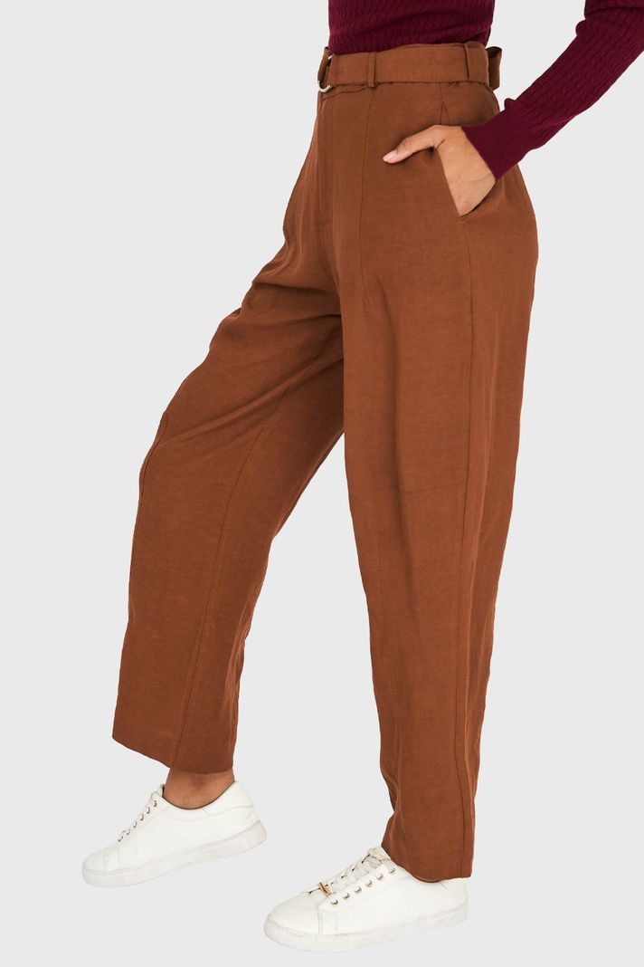Pantalón Lazo de Hebilla Café Nicopoly-2