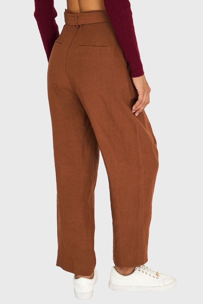 Pantalón Lazo de Hebilla Café Nicopoly-3