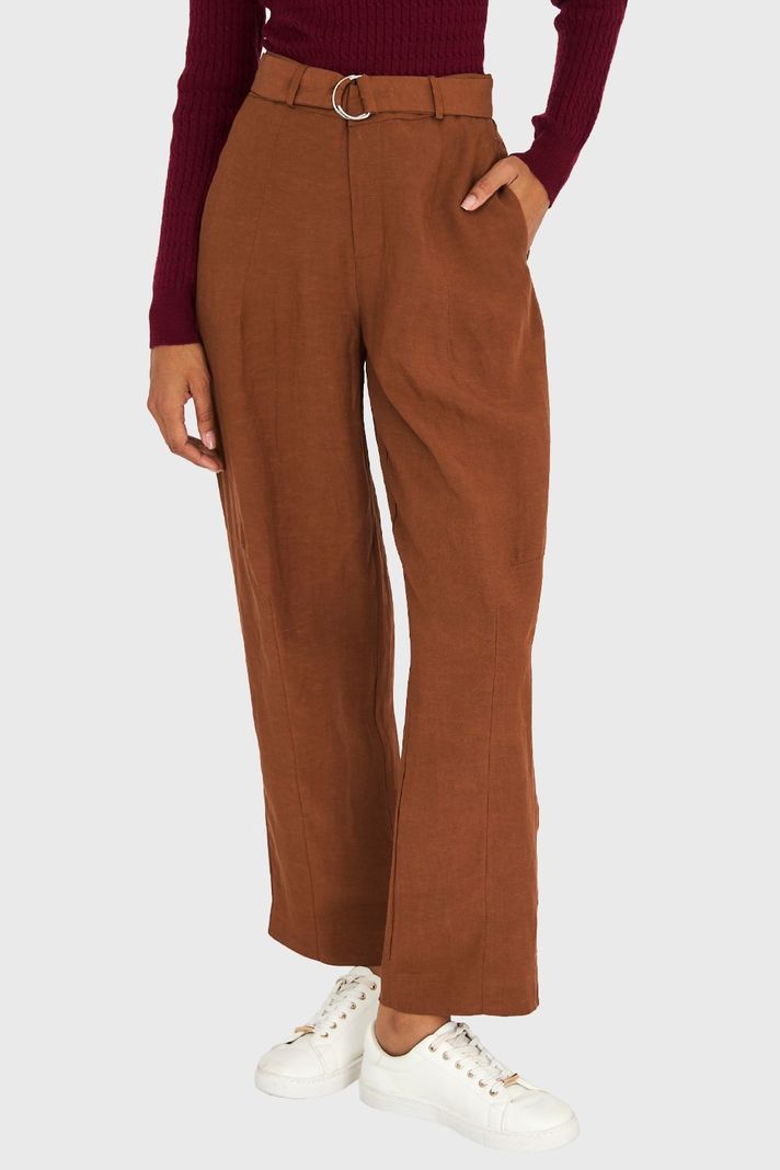 Pantalón Lazo de Hebilla Café Nicopoly-4