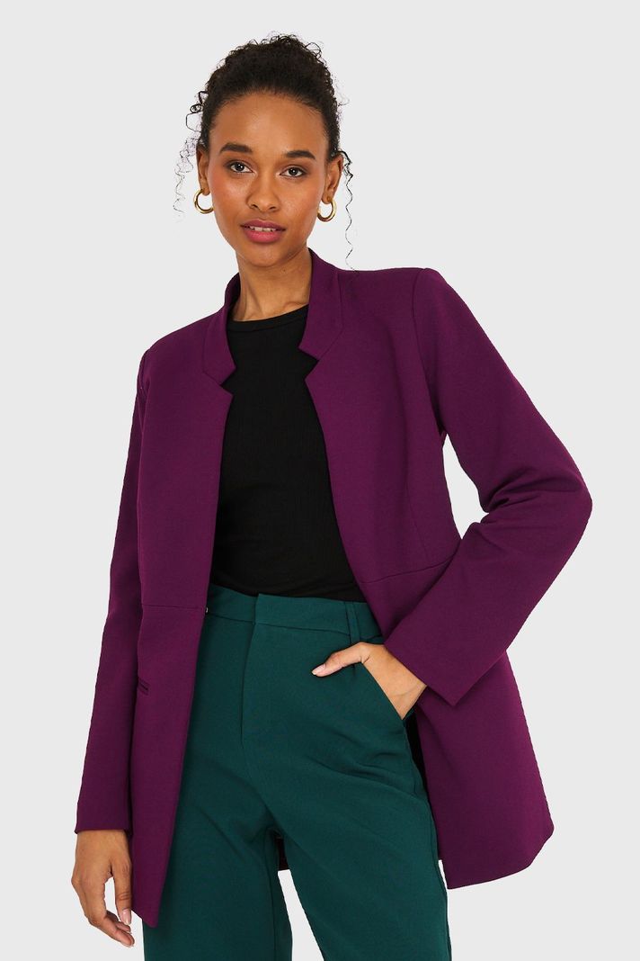Blazer Cuello Mao Morado Nicopoly-0