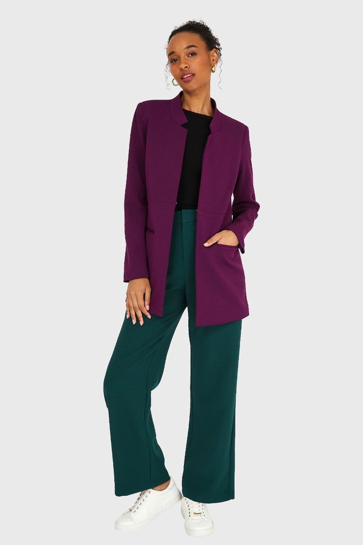 Blazer Cuello Mao Morado Nicopoly-1