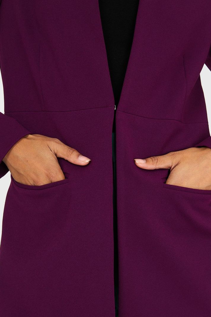 Blazer Cuello Mao Morado Nicopoly-5