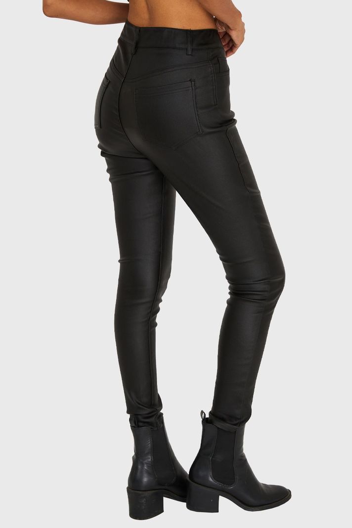 Calza Skinny Tipo Encerada Negro Nicopoly-3