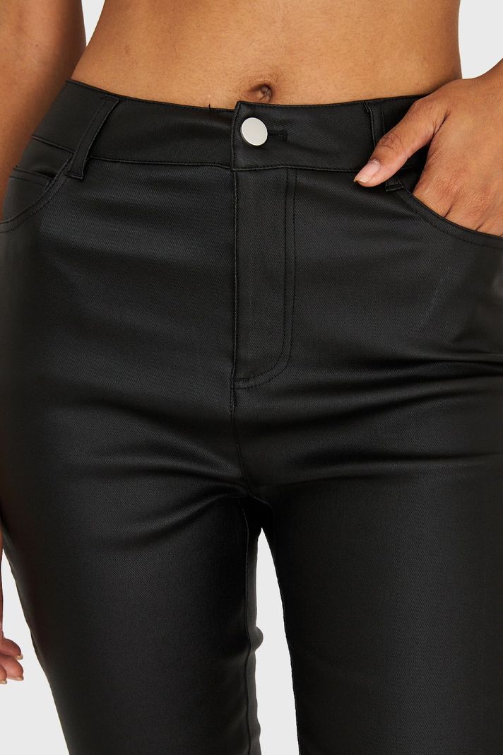 Calza Skinny Tipo Encerada Negro Nicopoly-5