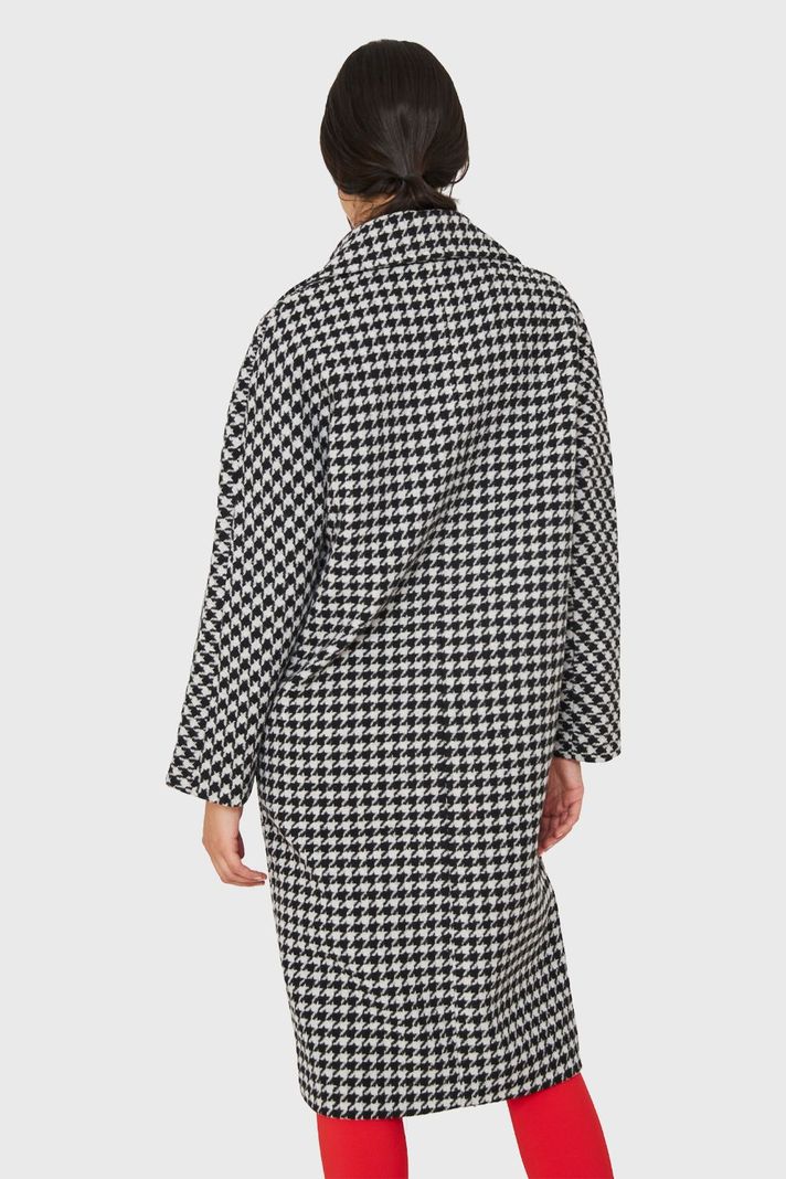 Abrigo Oversize Pied De Poule Blanco Nicopoly-3