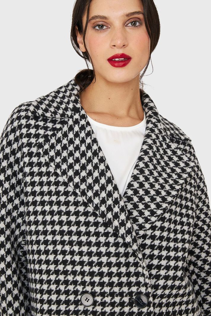 Abrigo Oversize Pied De Poule Blanco Nicopoly-5