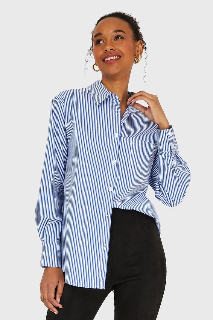 Camisa Rayas Celeste Nicopoly-0