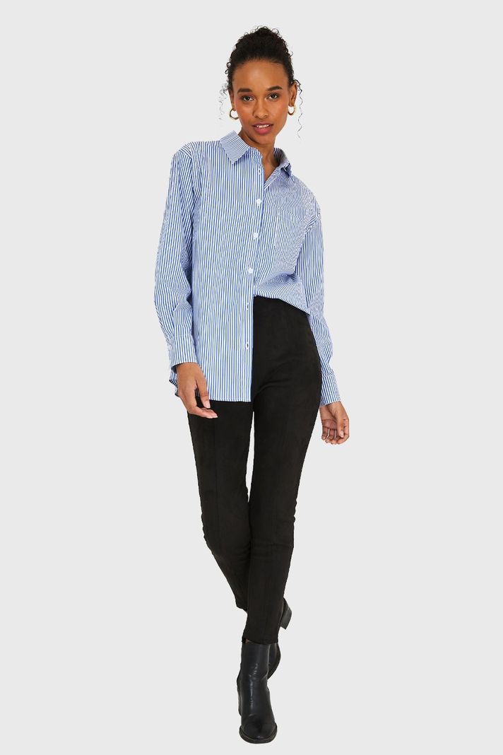 Camisa Rayas Celeste Nicopoly-1