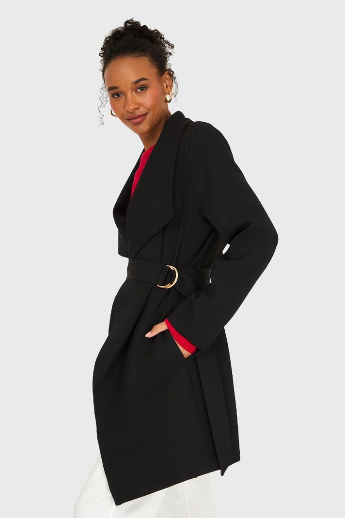 Trench Lazo Hebilla Negro Nicopoly-2