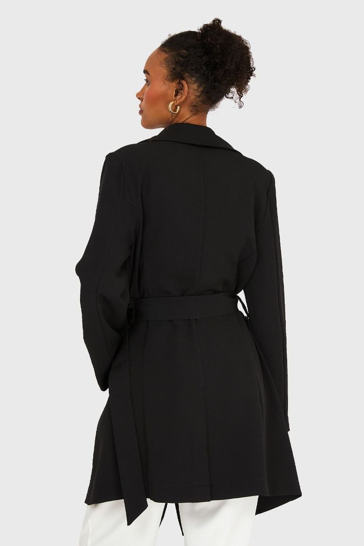 Trench Lazo Hebilla Negro Nicopoly-3