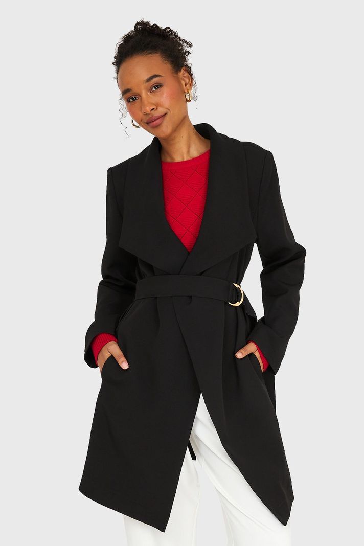 Trench Lazo Hebilla Negro Nicopoly-4