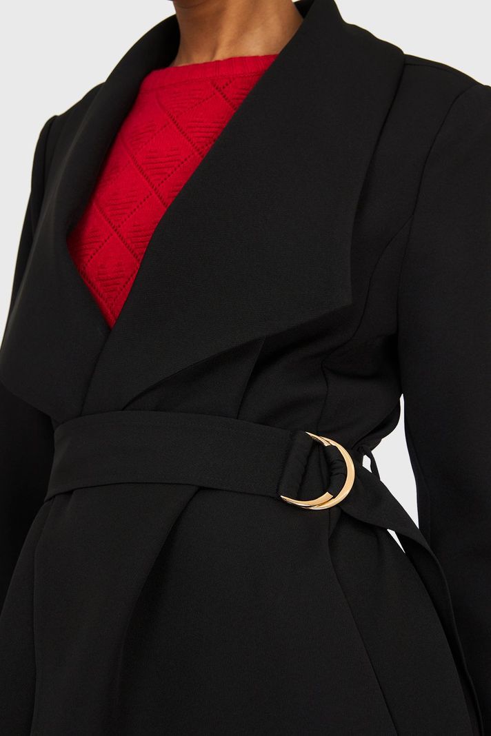 Trench Lazo Hebilla Negro Nicopoly-5