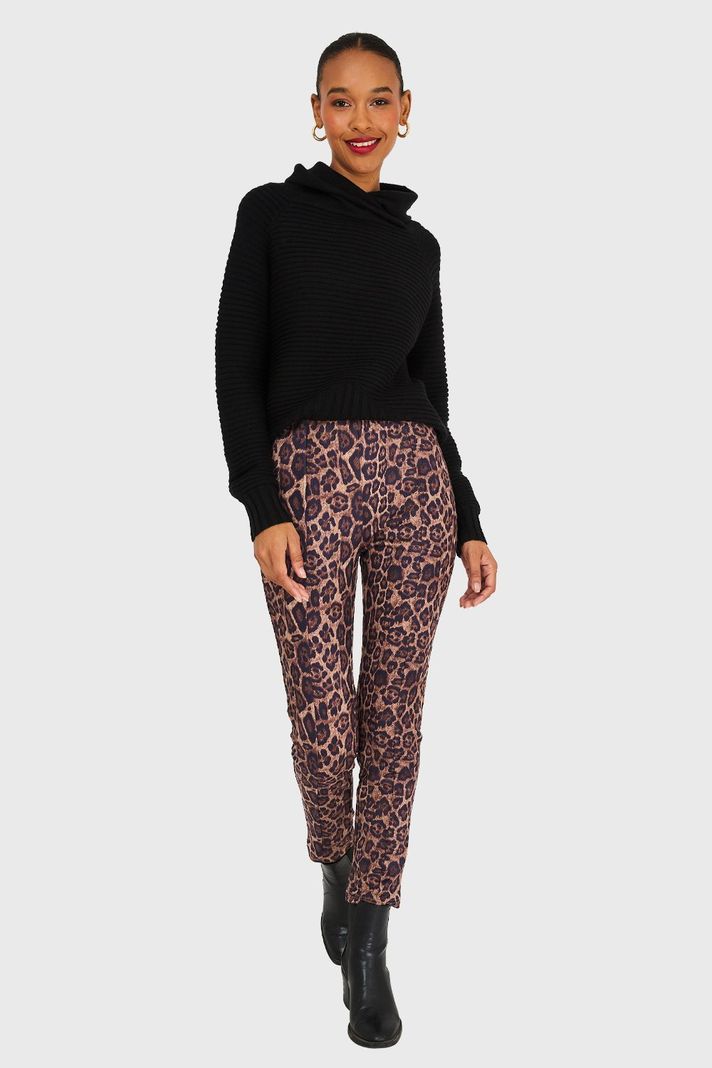 Sweater Canalé Cuello Tortuga Negro Nicopoly-1