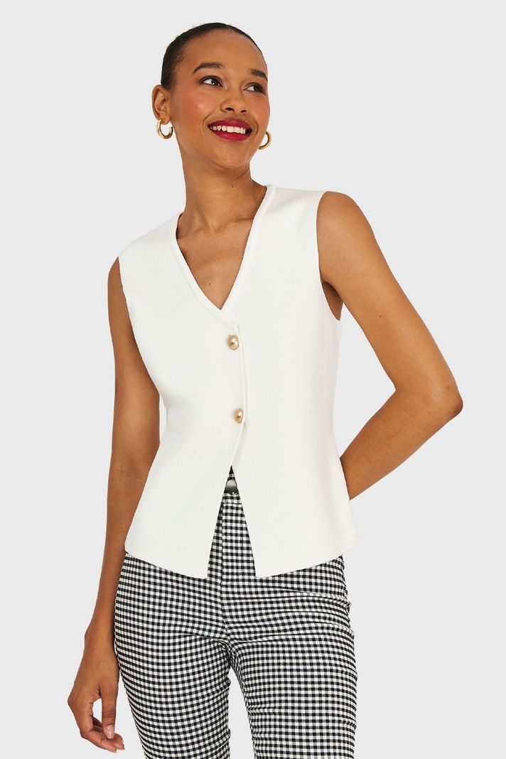 Gilet Tejido Hilo Blanco Nicopoly-0