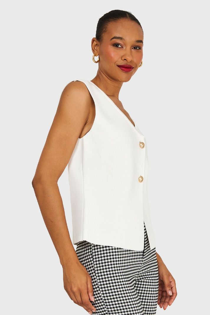 Gilet Tejido Hilo Blanco Nicopoly-2