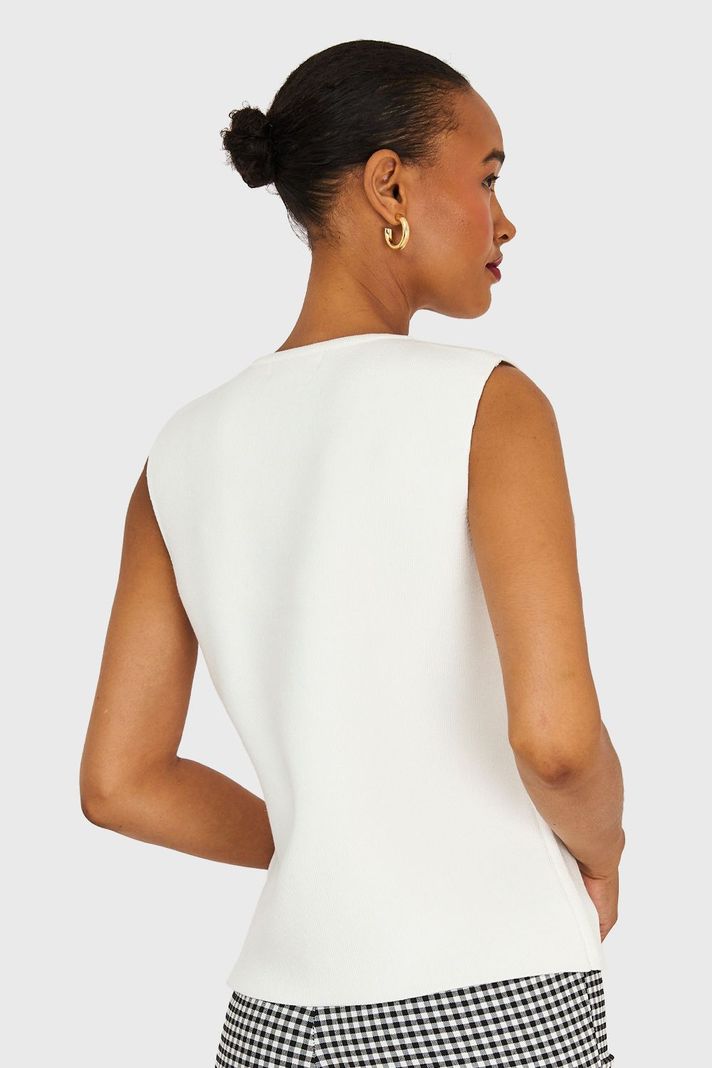 Gilet Tejido Hilo Blanco Nicopoly-3