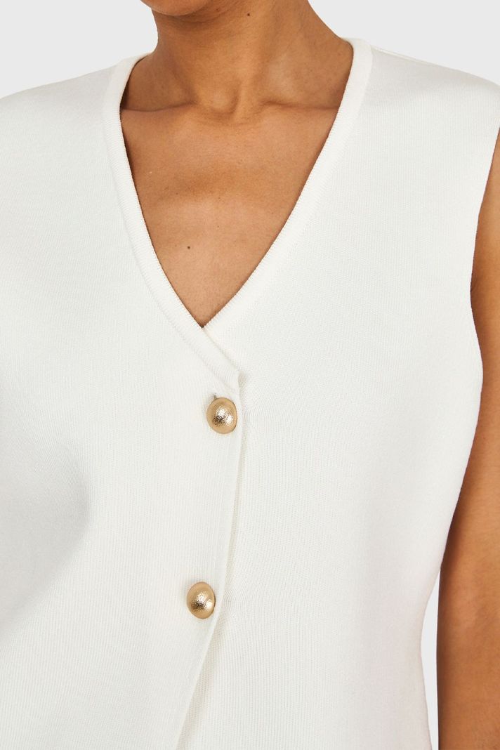 Gilet Tejido Hilo Blanco Nicopoly-5
