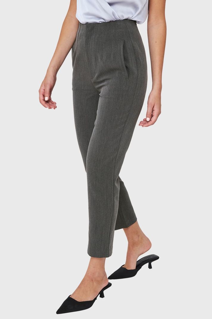Pantalón Pinzas Recto Gris Nicopoly-2