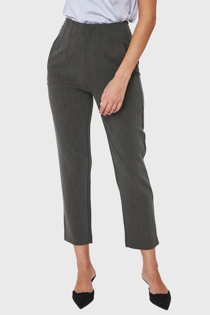 Pantalón Pinzas Recto Gris Nicopoly-4