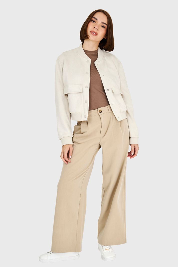 Bomber Tipo Gamuza Blanco Invierno Invierno Nicopoly-1
