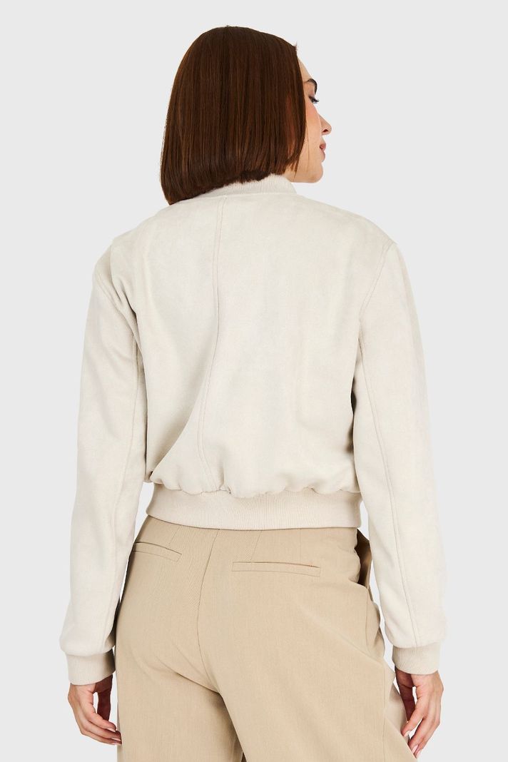 Bomber Tipo Gamuza Blanco Invierno Invierno Nicopoly-3