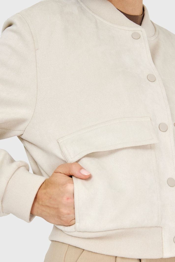 Bomber Tipo Gamuza Blanco Invierno Invierno Nicopoly-5