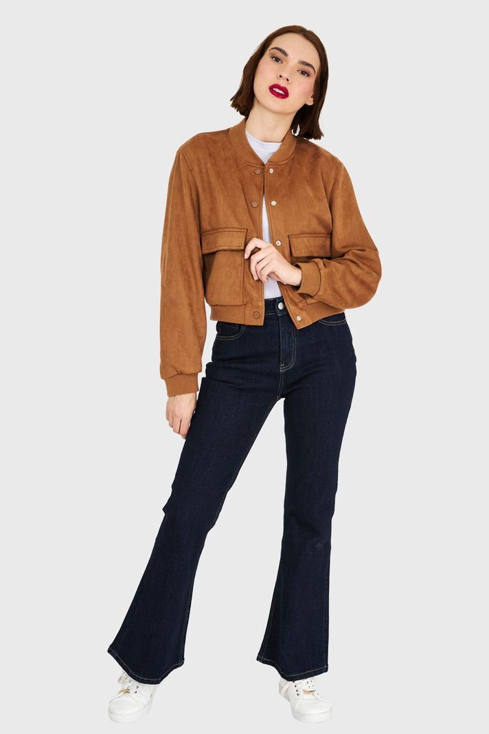 Bomber Tipo Gamuza Camel Nicopoly-1