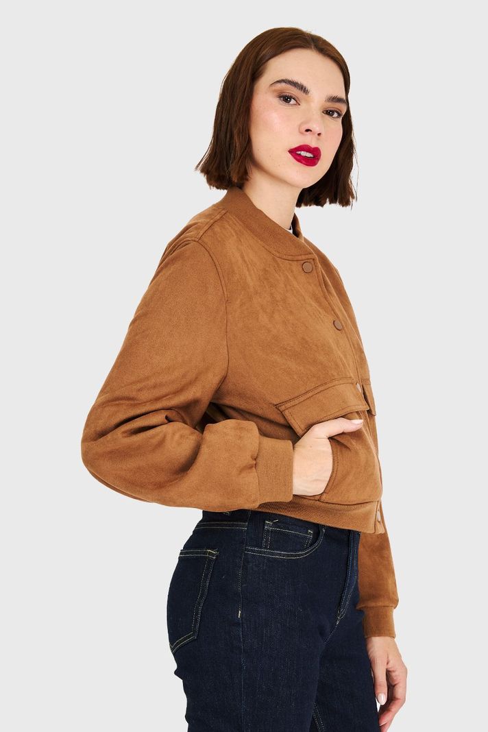 Bomber Tipo Gamuza Camel Nicopoly-2