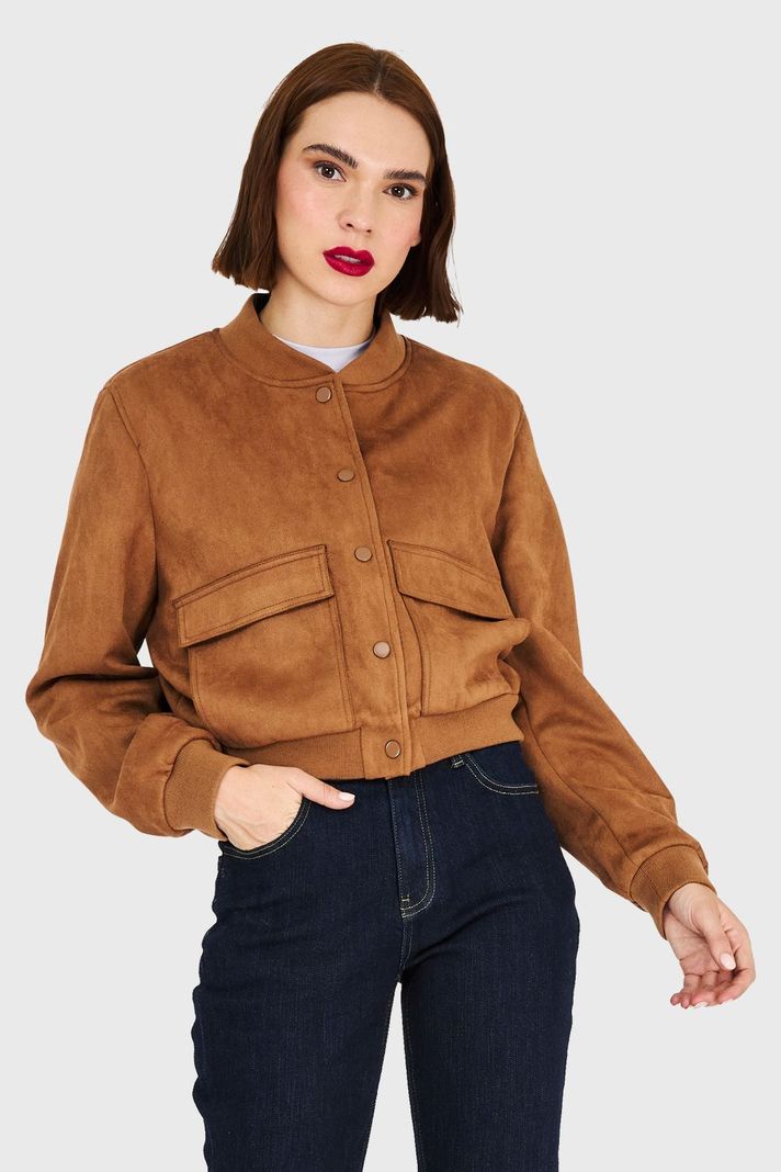 Bomber Tipo Gamuza Camel Nicopoly-4