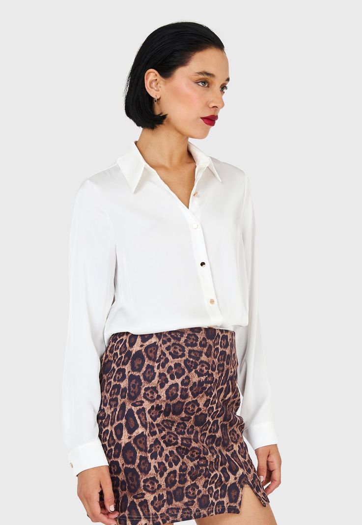 Camisa Básica Tipo Satín Blanco Nicopoly-2