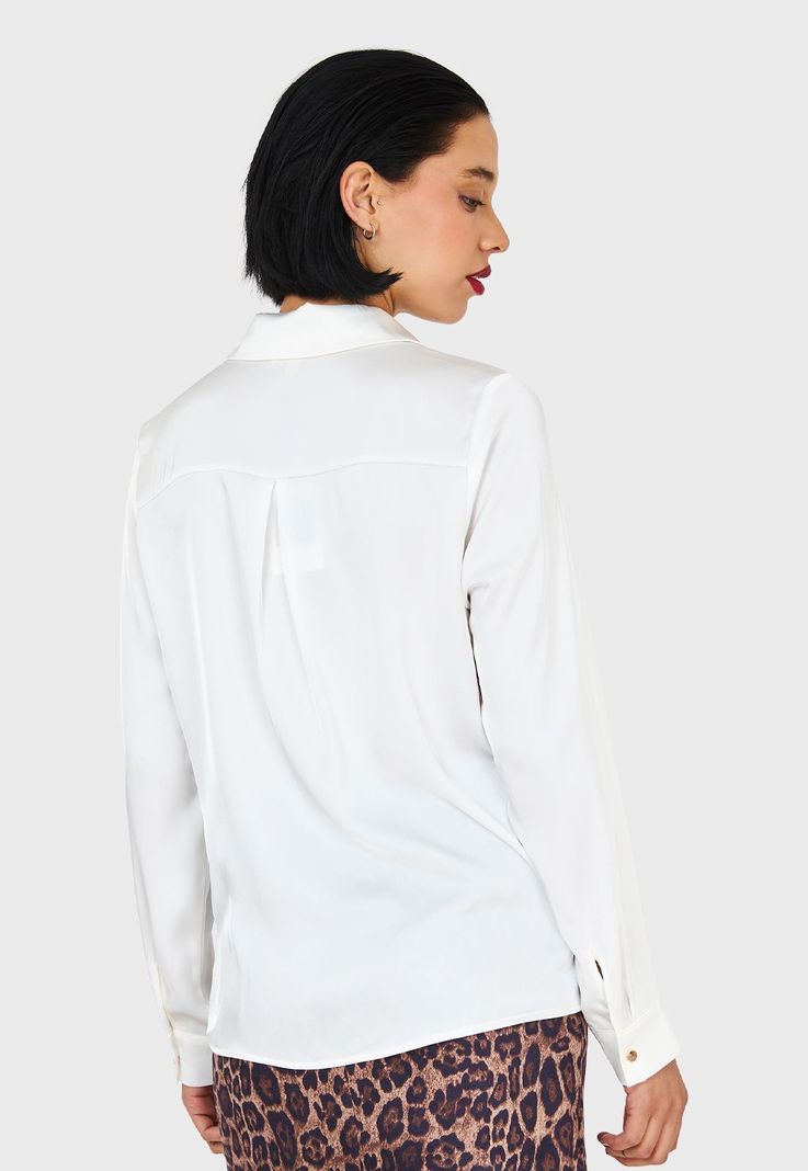 Camisa Básica Tipo Satín Blanco Nicopoly-3