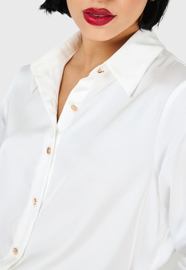 Camisa Básica Tipo Satín Blanco Nicopoly-5