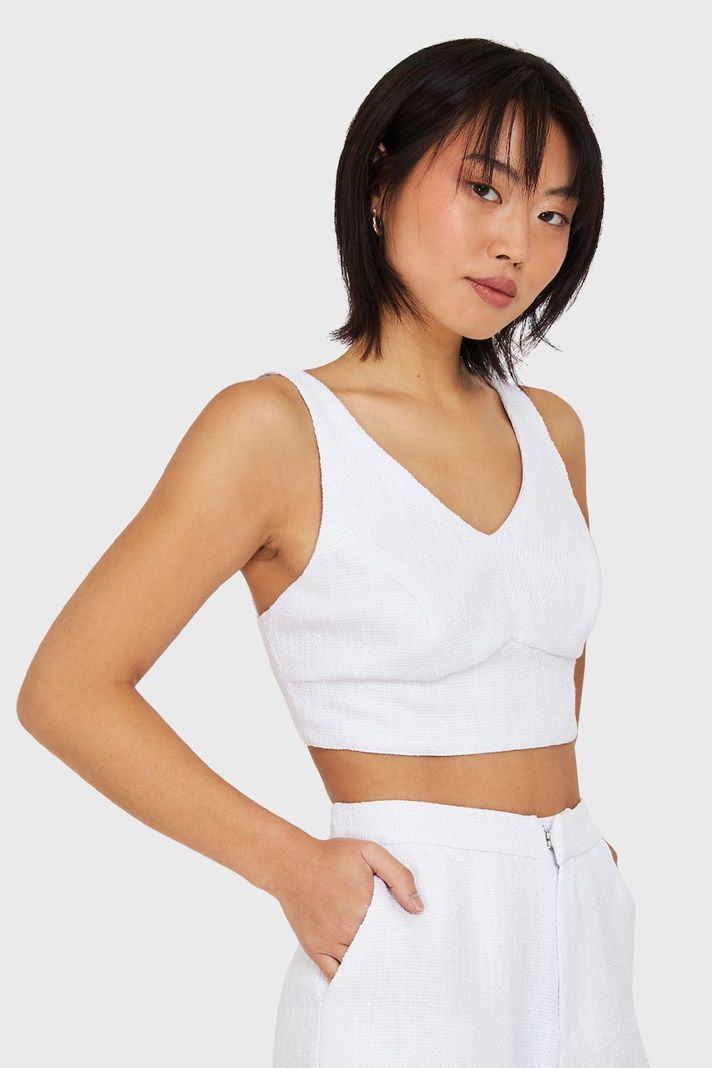 Crop Top Jaspeado Blanco Nicopoly-2
