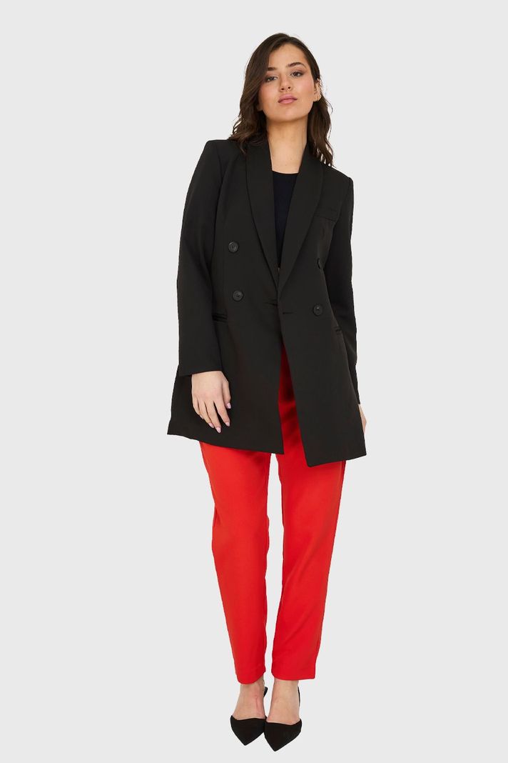 Blazer Largo 4 Botones Negro Nicopoly-1